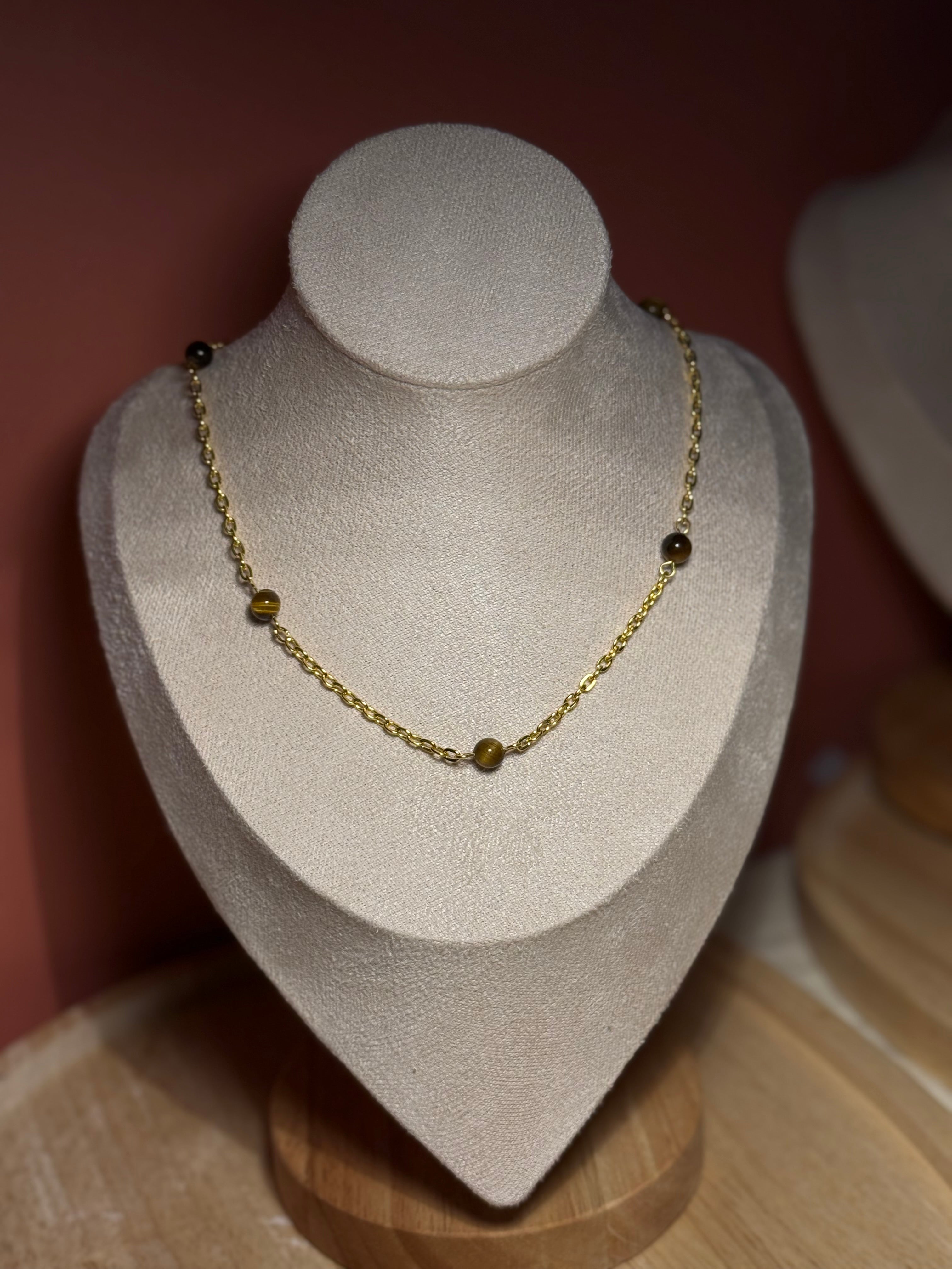 Collier Ludivine en œil de tigre