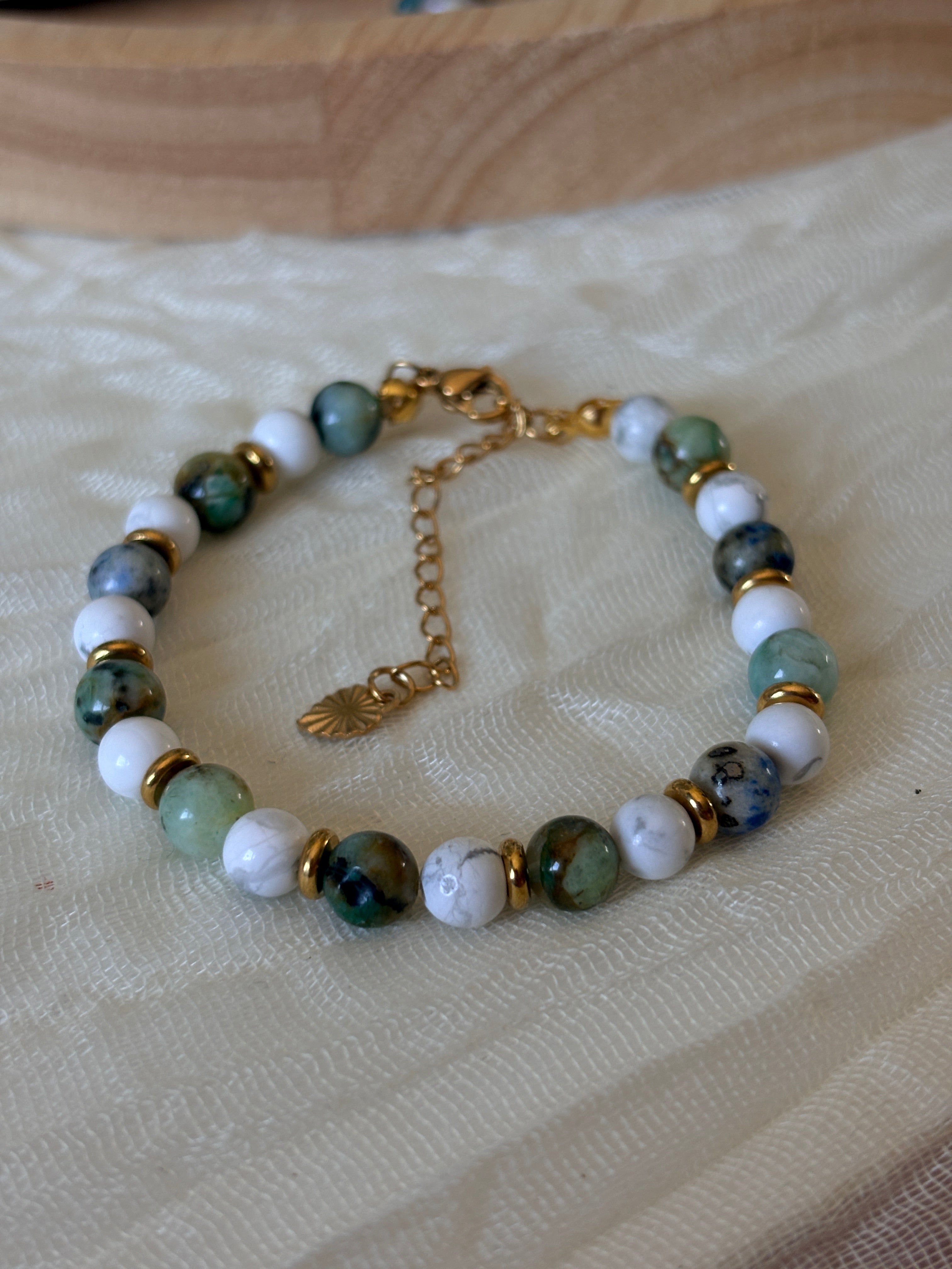 Bracelet howlite chrysocolle
