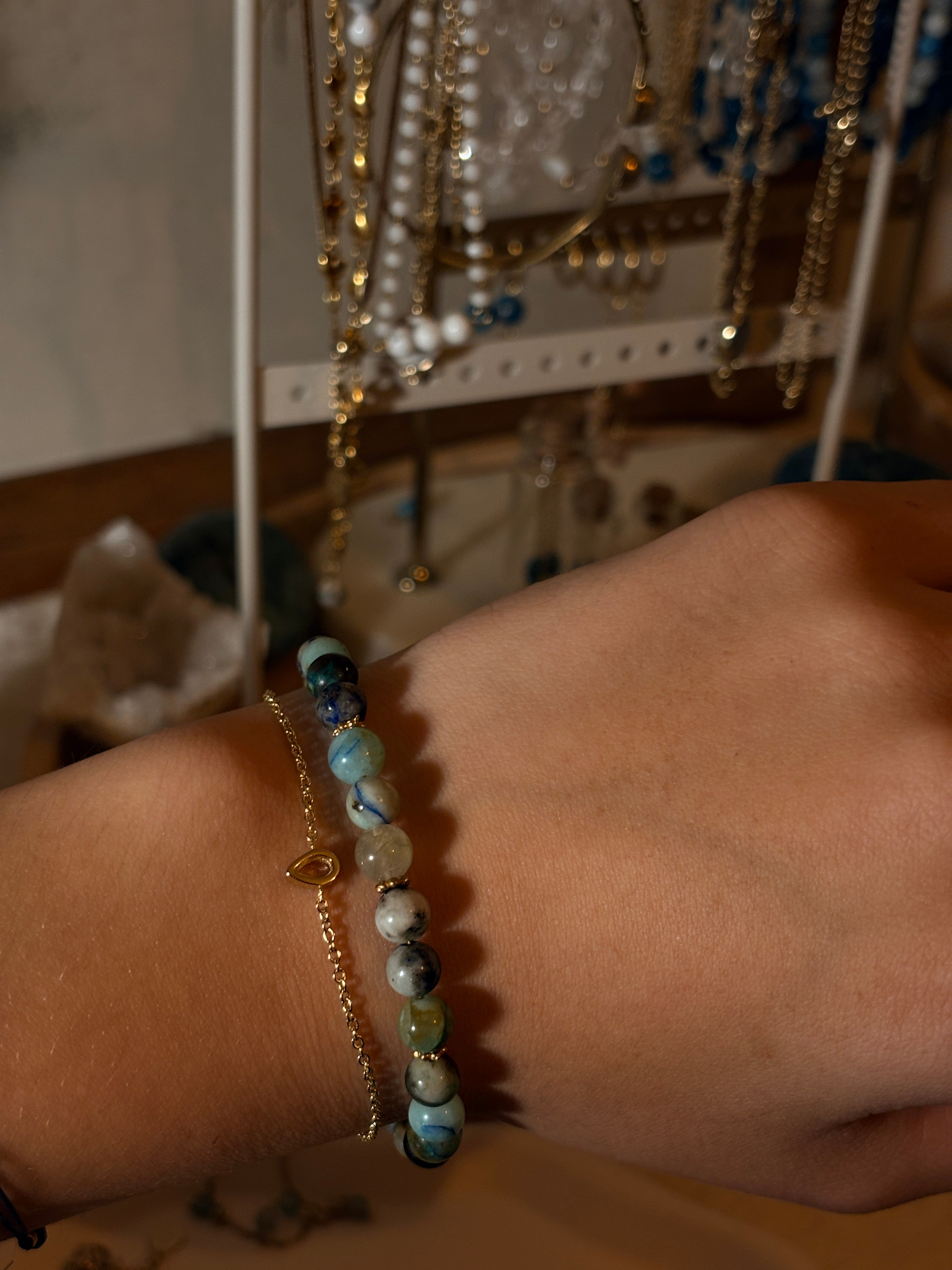 Bracelet en chrysocolle