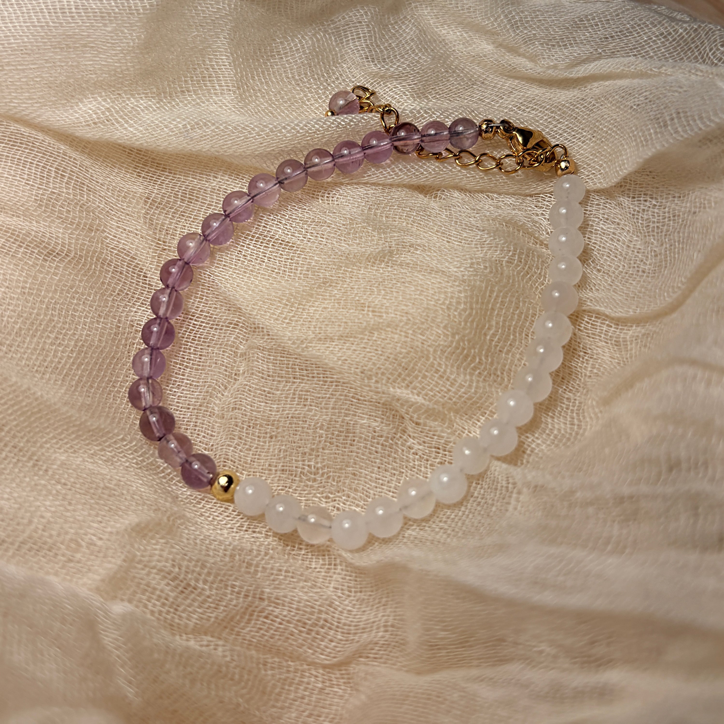 Bracelet duo quartz rose améthyste