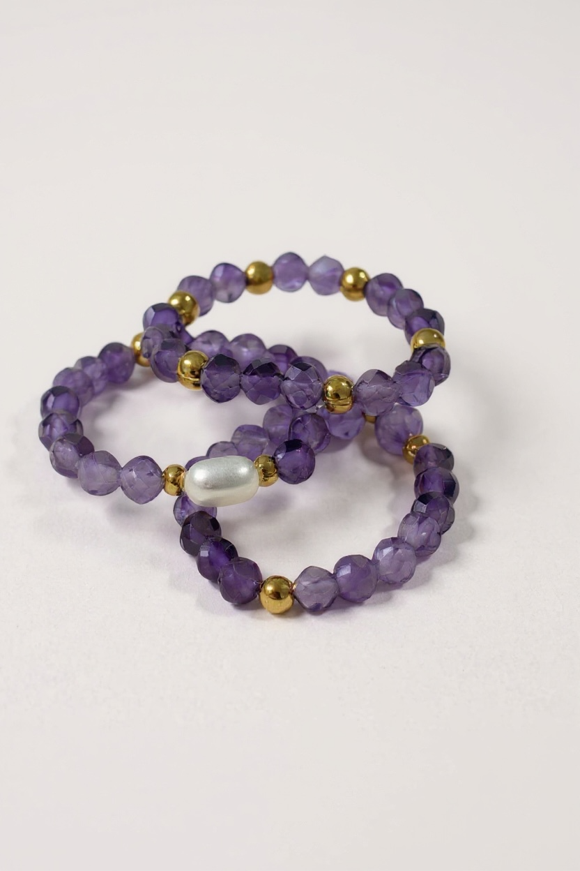 Trio de bague en améthyste