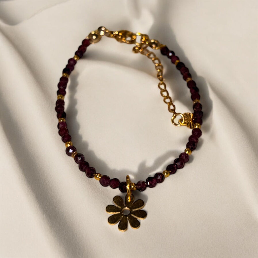 Bracelet baroque en grenat