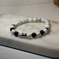 bracelet howlite et obsidienne