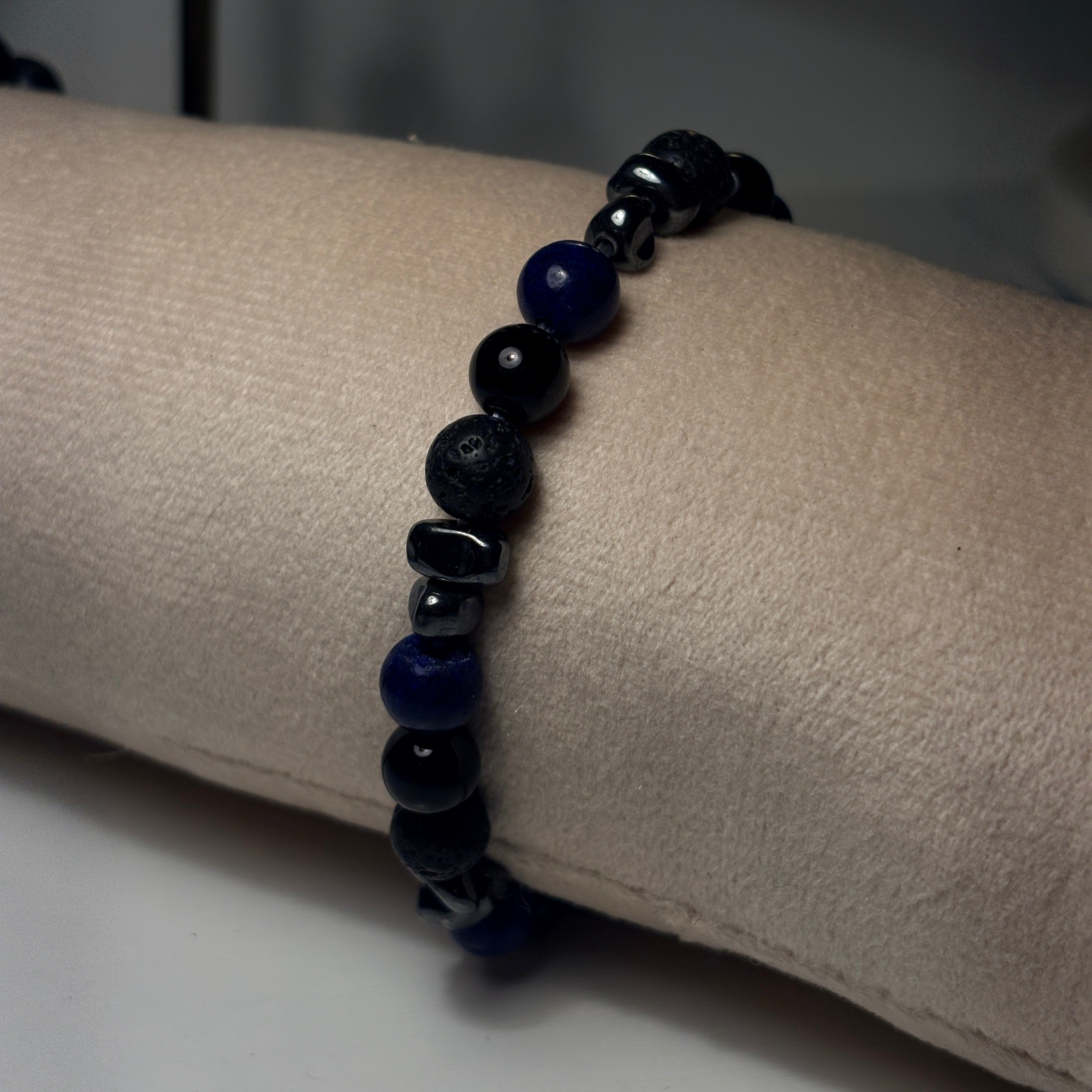 bracelet hematite obsidienne lapis lazuli